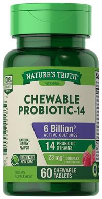 Пробіотик, Chewable Probiotic, Nature's Truth, 6 млрд, 60 жувальних таблеток - фото