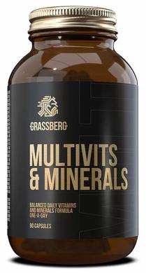 Мультивітаміни і мінерали, Multivits & Minerals, Grassberg, 90 капсул - фото