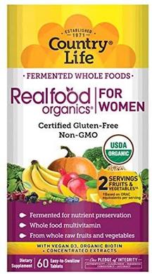 Витаминно-минеральный комплекс, Real food organics for Women, Country Life, 60 таблеток - фото