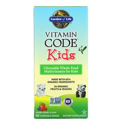 Вітаміни для дітей (Multivitamin for Kids), Garden of Life, Vitamin Code, вишня, 60 шт - фото