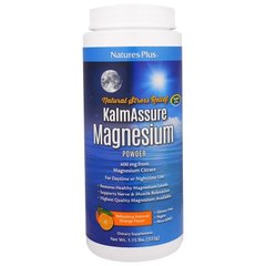 Цитрат магнію, Magnesium, Nature's Plus, Kalmassure, смак апельсина, порошок, 400 мг, 522 г - фото