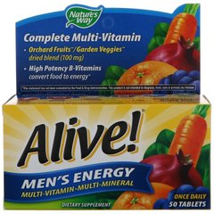 Вітаміни для чоловіків Alive!, Multivitamin-Multimineral, Nature's Way, 50 таблеток - фото
