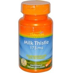 Розторопша, Milk Thistle, Thompson, 175 мг, 60 капсул - фото