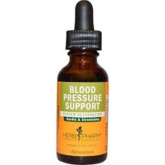 Поддержка кровяного давления, смесь экстрактов, Blood Pressure Support, Herb Pharm, органик, 30 мл - фото