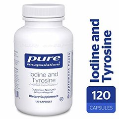 Йод и Тирозин, Iodine & Tyrosine, Pure Encapsulations, 120 капсул - фото