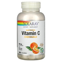 Вітамін С жувальний, Vitamin C, Solaray, смак апельсина, 500 мг, 100 таблеток - фото