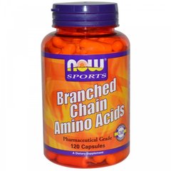 BCAA аминокислоты, Amino Acids, Now Foods, Sports, 120 капсул - фото