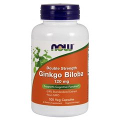 Гинкго Билоба, Ginkgo Biloba, Now Foods, 120 мг, 100 капсул - фото