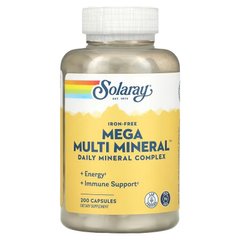 Мультиминеральный комплекс без железа, Mega Multi Mineral, Solaray, 200 капсул - фото