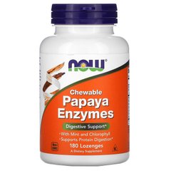 Травні ферменти папайї, Papaya Enzymes, Now Foods, 180 леденцов - фото