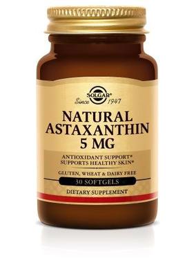 Астаксантин, Astaxanthin, Solgar, 5 мг, 30 гелевих капсул - фото