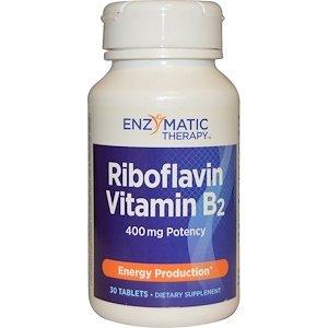 Рибофлавін (вітамін В2), Enzymatic Therapy (Nature's Way), 30 таблеток - фото
