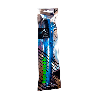 Зубная щетка с уникальной инновацией «Блек Вайтенинг», синяя, Megasmile, 1 шт - фото