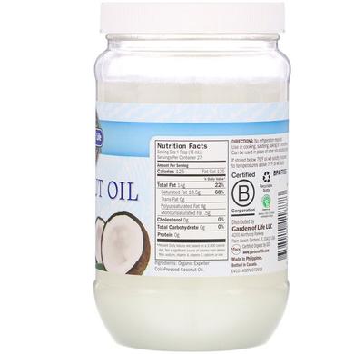 Кокосовое масло, Coconut Oil, Garden of Life, 414 мл - фото