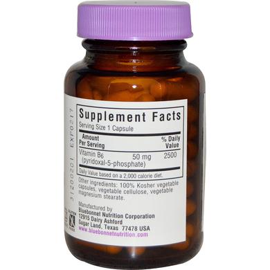 Витамин В6 (пиридоксин), P-5-P, Bluebonnet Nutrition, 50 мг, 90 капсул - фото