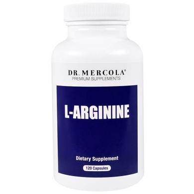 L-аргинин, L-Arginine, Dr. Mercola, 120 капсул - фото