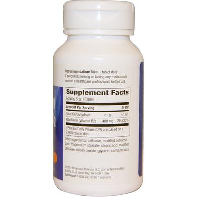 Рибофлавін (вітамін В2), Enzymatic Therapy (Nature's Way), 30 таблеток - фото