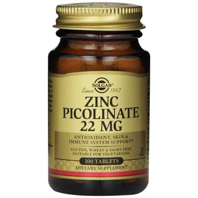 Пиколинат цинка, Zinc Picolinate, Solgar, 100 таблеток - фото