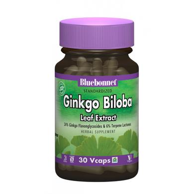 Экстракт листьев гинкго билобы, Bluebonnet Nutrition, 30 гелевых капсул - фото