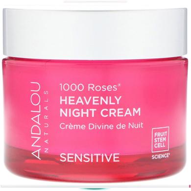 Ночной крем для чувствительной кожи, Night Cream, Andalou Naturals, 50 мл - фото