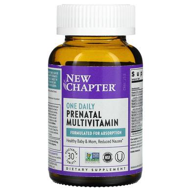12. Щоденні Мультівітаміни для вагітних, One Daily Prenatal Multivitamin, New Chapter, 30 вегетаріанських капсул - фото