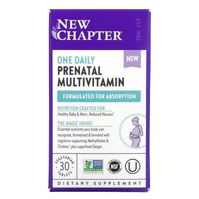 Ежедневные Мультивитамины для беременных, One Daily Prenatal Multivitamin, New Chapter, 30 вегетарианских капсул - фото