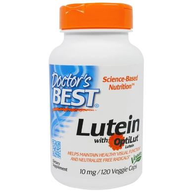 Лютеїн, Lutein with OptiLut, Doctors Best, 10 мг, 120 капсул - фото