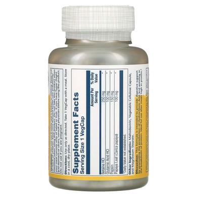 Бетаїн HCl + пепсин, HCL with Pepsin, Solaray, 250 мг, 180 капсул - фото