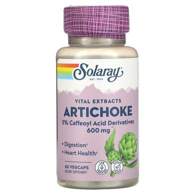 Артишок, экстракт листьев, Artichoke Leaf Extract, Solaray, 300 мг, 60 капсул - фото