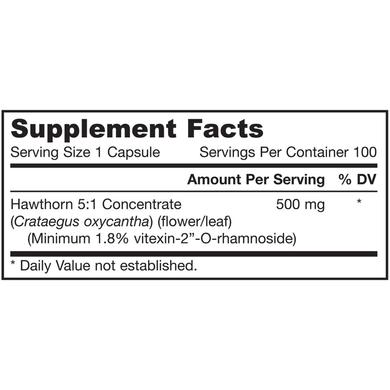 Глід, Hawthorn, Jarrow Formulas, 500 мг, 100 капсул - фото
