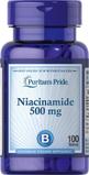 Ниацинамид, Niacinamide, Puritan's Pride, 500 мг, 100 таблеток, фото