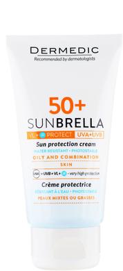 Крем сонцезахисний, захист UVA+UVB+VL+IR, для жирної і комбінованої, SUNBRELLA NEW, Dermedic, 50 мл - фото