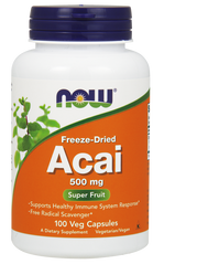 Асаи, Acai, Now Foods, 500 мг, 100 капсул - фото