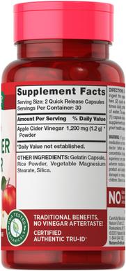 Яблучний оцет, Apple Cider Vinegar, Nature's Truth, 1200 мг, 60 капсул - фото