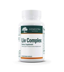 Підтримка печінки, Liv Complex, Liver Support, Genestra Brands, 90 вегетаріанських капсул - фото