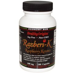 Жиросжигатель кетоны малины, Razberi-K, Raspberry Ketones, Healthy Origins, 100 мг. 180 капсул - фото