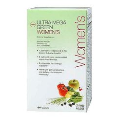 Витамины и минералы для женщин, Ultra Mega Green womens, Gnc, 120 капсул - фото