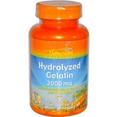 Желатин для суставов, Гидролизат желатина, Hydrolyzed Gelatin, Thompson, 2000 мг, 60 таблеток - фото