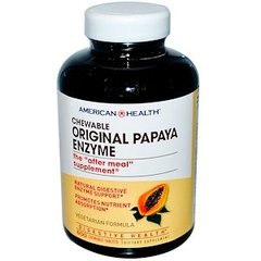 Папаин, Papaya Enzyme, American Health, 600 жевательных таблеток - фото