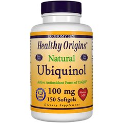 Убіхінол натуральний, Ubiquinol (Active form of CoQ10), Healthy Origins, 100 мг, 150 гелевих капсул - фото