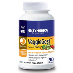 Ферменты для пищеварения, VeggieGest (Formerly Gastro), Enzymedica, 90 капсул - фото