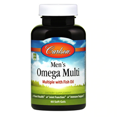 Вітаміни для чоловіків з Омегою-3s, Men's Omega Multi, Carlson Labs, 60 капсул - фото