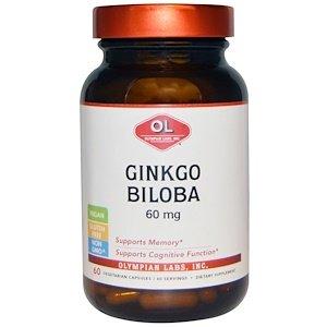 Гинкго билоба, 60 мг, Olympian Labs Inc, 60 капсул - фото