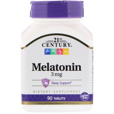 Мелатонін, Melatonin, 21st Century, 3 мг, 90 таблеток - фото