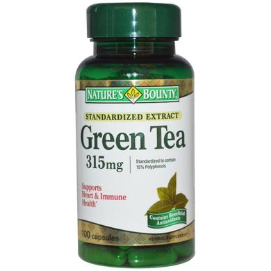 Зеленый чай, 315 мг, Nature's Bounty, 100 капсул - фото