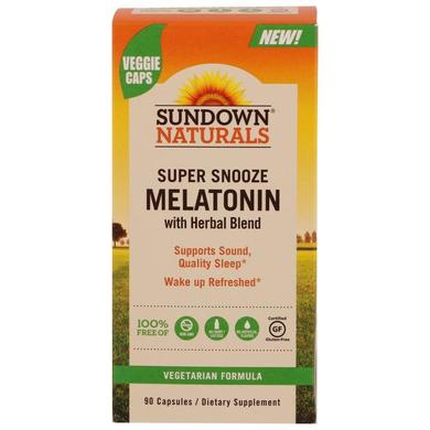Мелатонін супер, Melatonin, Sundown Naturals, 90 капсул - фото