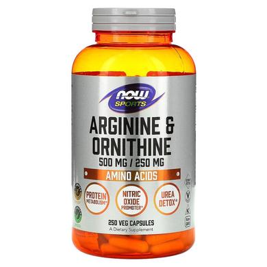 Аргінін і орнітін, 500/250, Now Foods, 100 капсул - фото