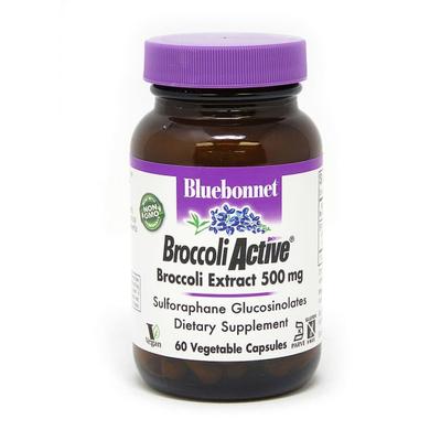 Екстракт Брокколі 500 мг, Broccoli Active, Bluebonnet Nutrition, 60 вегетаріанських капсул - фото
