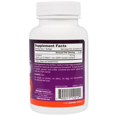 Ликопин (Lycopene), Jarrow Formulas, 10 мг, 60 гелевых капсул - фото