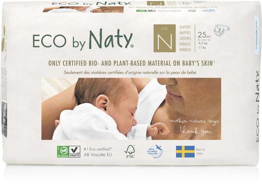 Органические детские подгузники, размер New Born от 0 до 4,5 кг, Eco by Naty, 25 шт - фото